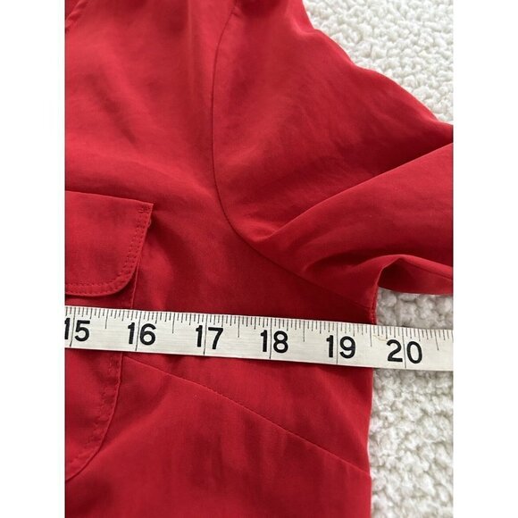 LOFT Long Sleeve Henley Utility Blouse Top Red Womens Size S - Picture 6 of 7